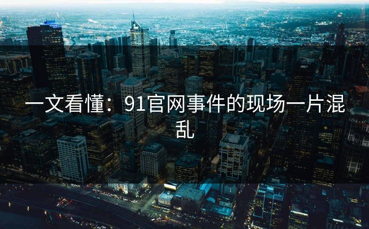 一文看懂：91官网事件的现场一片混乱