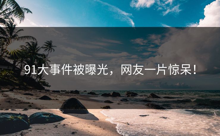 91大事件被曝光，网友一片惊呆！