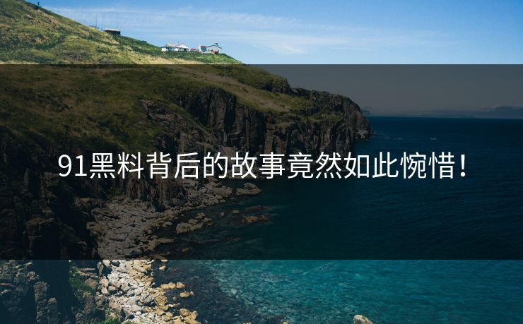 91黑料背后的故事竟然如此惋惜！