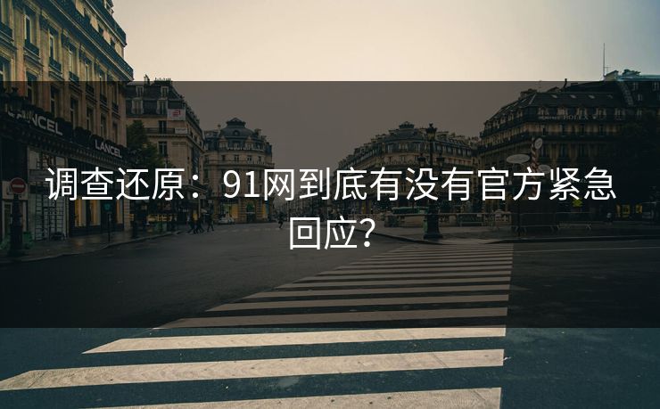 调查还原：91网到底有没有官方紧急回应？