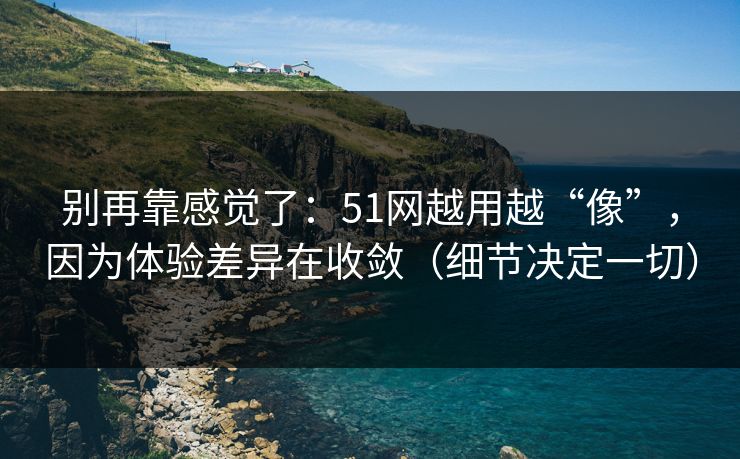 别再靠感觉了：51网越用越“像”，因为体验差异在收敛（细节决定一切）